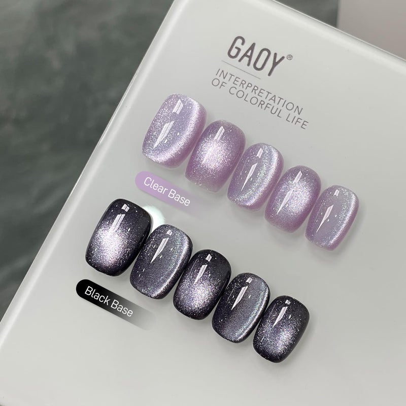 GAOY Jelly Purple Cat Eye Gel Nail Polish, 16ml Glitter Holographic Nail Polish with Magnet, Reflective Translucent UV Gel, 3043 Violet Shimmer - Image 5