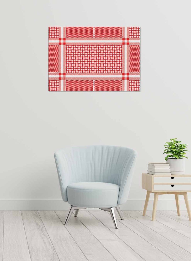 LOWHA Framed Canvas Wall Art Stretched Over Wooden Frame, Arabic Scarf Landscape Orientatio Painting, For Home, Living Room, Office Decor - Image 1