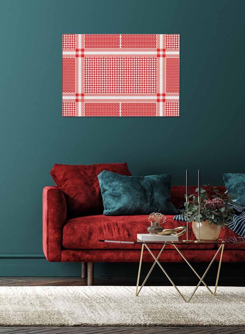 LOWHA Framed Canvas Wall Art Stretched Over Wooden Frame, Arabic Scarf Landscape Orientatio Painting, For Home, Living Room, Office Decor - Image 4