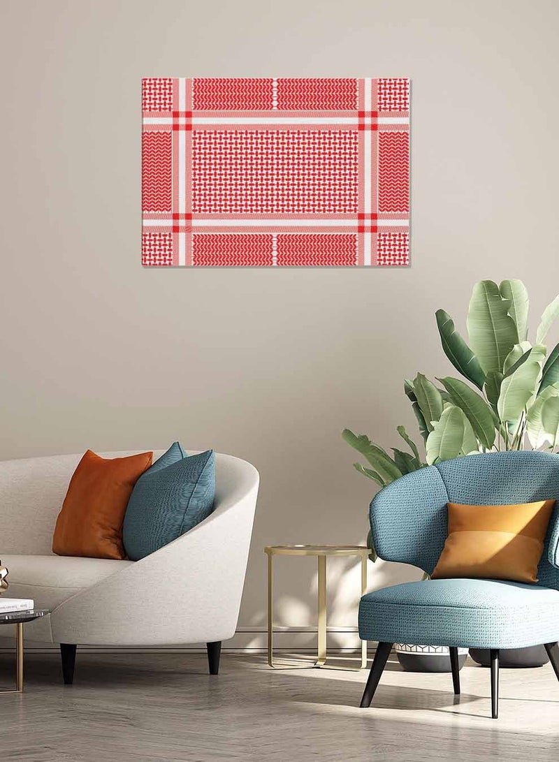 LOWHA Framed Canvas Wall Art Stretched Over Wooden Frame, Arabic Scarf Landscape Orientatio Painting, For Home, Living Room, Office Decor - Image 3