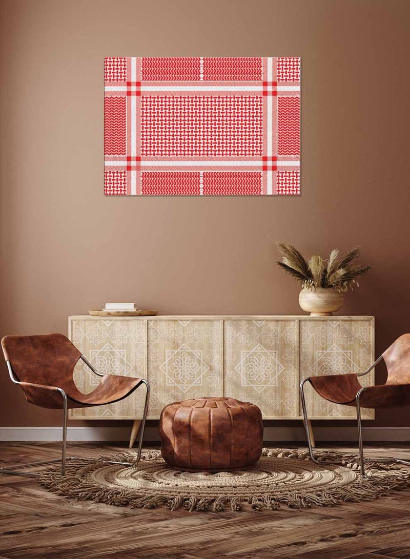 LOWHA Framed Canvas Wall Art Stretched Over Wooden Frame, Arabic Scarf Landscape Orientatio Painting, For Home, Living Room, Office Decor - Image 2