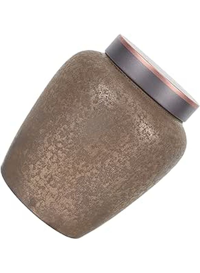 Vintage Japanese Style Ceramic Tea Canister With Lid Small Sealed Storage Jar - Image 1