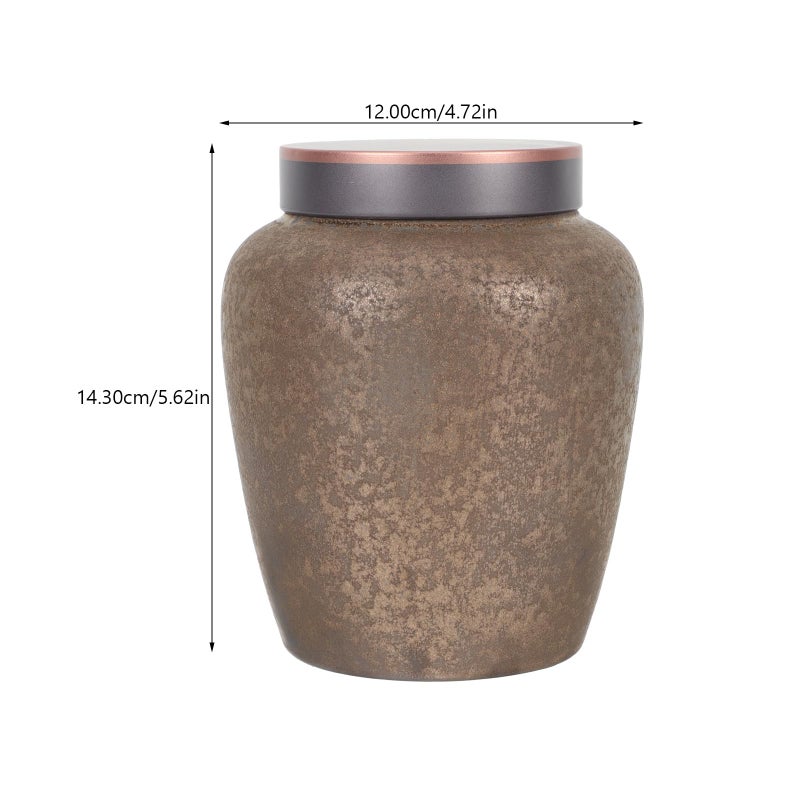 Vintage Japanese Style Ceramic Tea Canister With Lid Small Sealed Storage Jar - Image 3