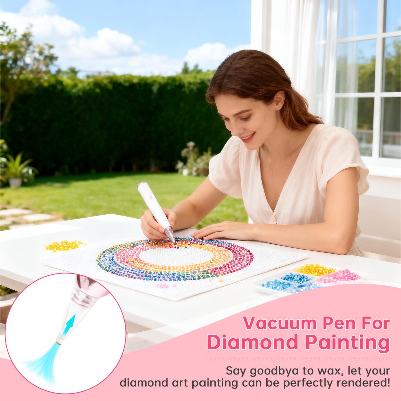 Nardo Visgo Electric Diamond Painting Pen, Cordless Diamond Art Pen Low-Noise Wax-Free, Perfect for 3D Drills, Portable Diamond Art Accessories for Crafts Lovers - Image 4