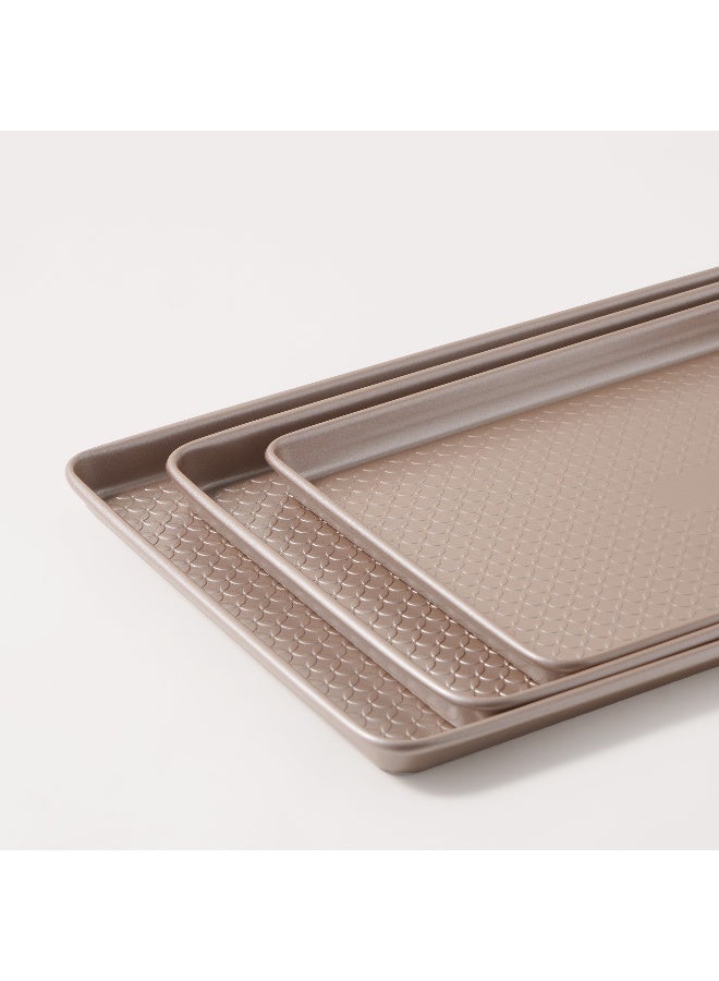 ألبرتو طقم صواني خبز 3 قطع كربون ستيل 13،15،17 إنش - Image 2