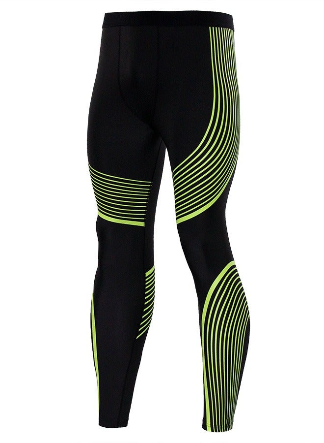 Loquat Men Quick Dry Breathable Sports Pants Black/Green  - Image 1