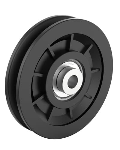 Mixizigoz 90mm/3.5" Universal Nylon Bearing Pulley-Wheel Replace for Home Gym Equipment Part Cable Machine, Wearproof Abration Bearing Wheel, Gym Equipment and Garage Door Pulley System - Image 1