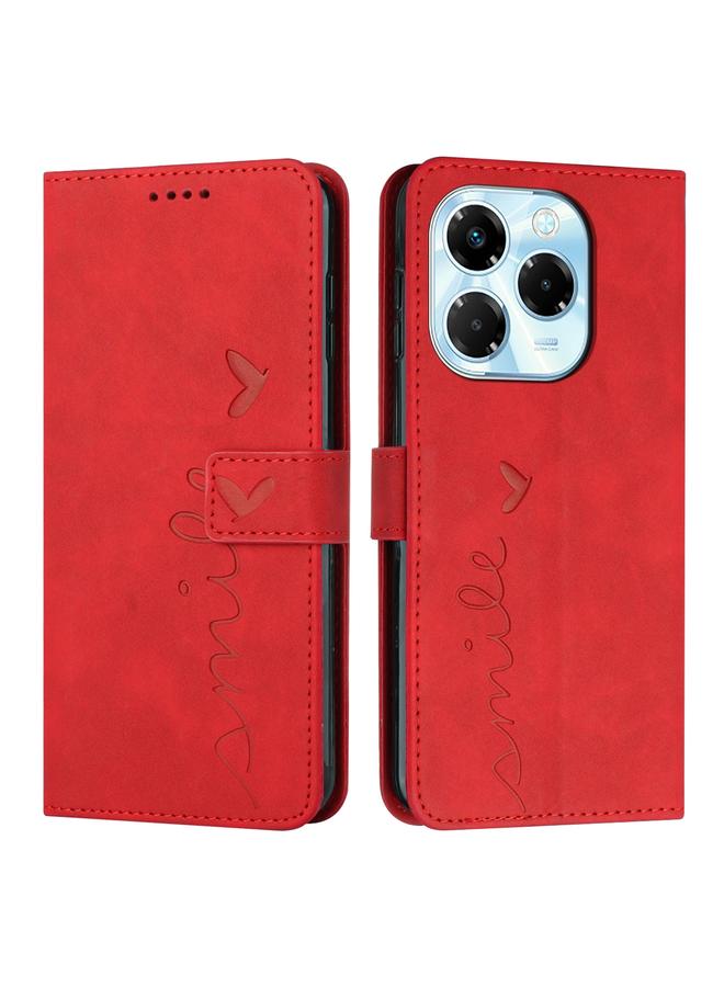 زبون جراب لهاتف Infinix Note 40X 5G مصنوع من الجلد المنقوش على شكل قلب - Image 1