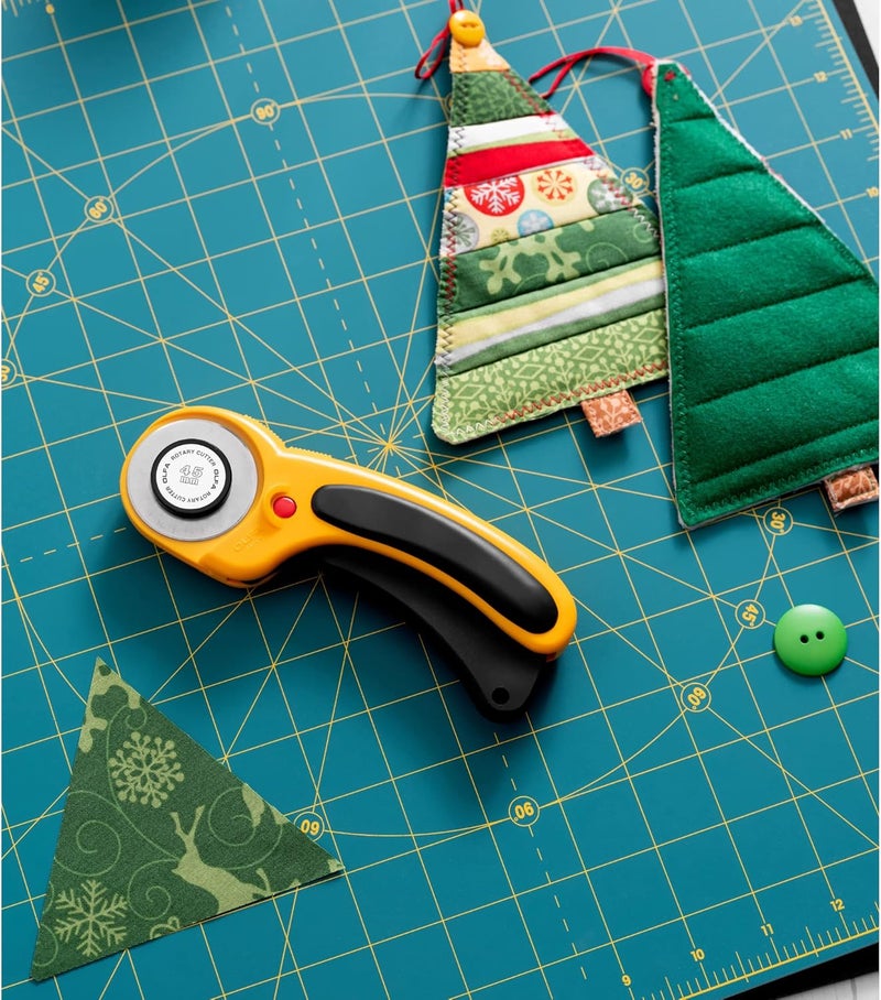 OLFA 60mm Ergonomic Rotary Cutter (RTY-3/DX) - Rotary Fabric Cutter w/Blade Cover & Squeeze Trigger for Quilting, Sewing, Crafts, Replacement Blade: OLFA RB60-1 - Image 5