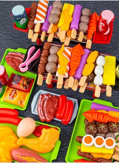 Aikenn 109Pcs Pretend Play Food Set, Children Simulation Barbecue Toy Set Kitchen Toys Cookware and Cooking Food Role Play Educational Play House Toys  - Image 4