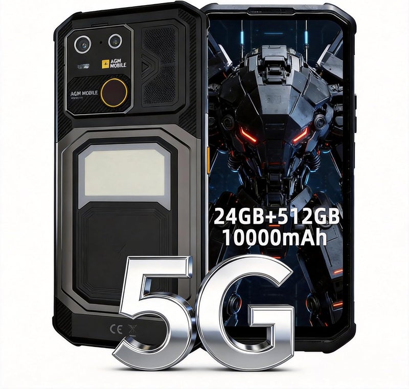 AGM G3 Military Rugged Tough Phone, SIM Free Unlocked 5G Dual SIM Smartphone Android 15, 6.72 Inch 120Hz FHD Display, 10000mAh Triple Charging, Camping Light, 12GB RAM 512GB - Image 1