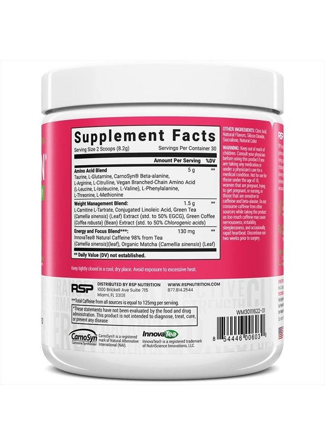 RSP Nutrition - RSP Nutrition AminoLean Pre Workout Powder, Amino Energy & Weight Management with BCAA Amino Acids & Natural Caffeine, Preworkout Boost for Men & Women, 30 Serv - Image 1