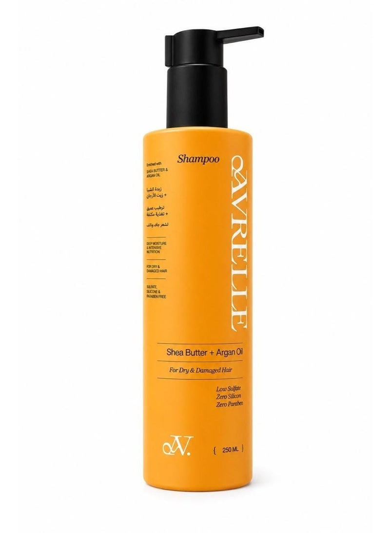 Avrelle Shea Butter & Argan Oil Deep Moisture Shampoo for Dry & Damaged Hair, 250ml - Image 1