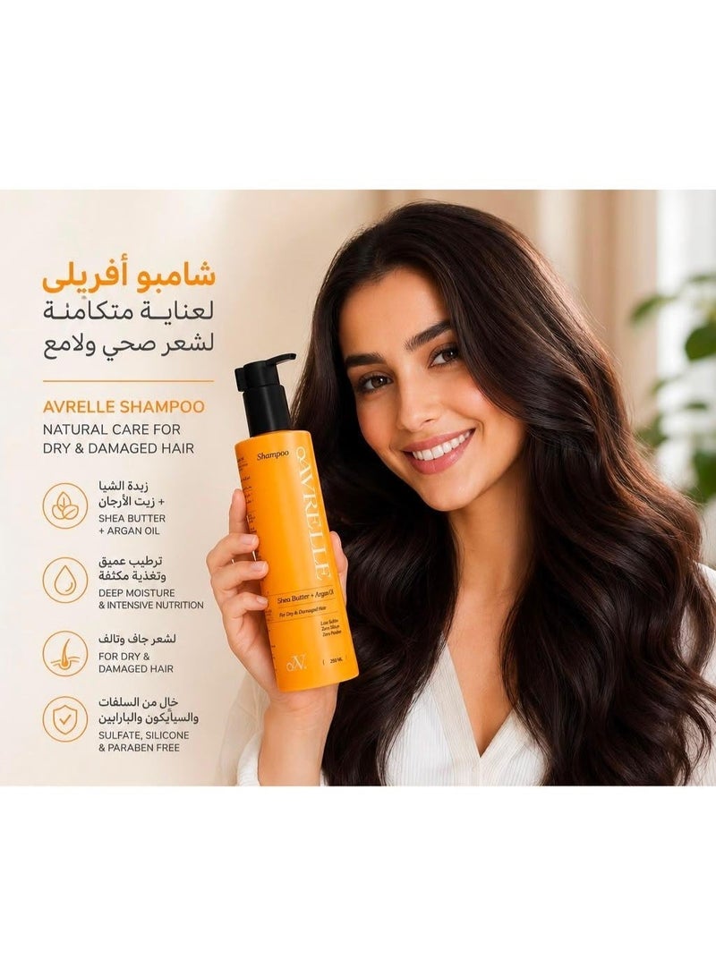 Avrelle Shea Butter & Argan Oil Deep Moisture Shampoo for Dry & Damaged Hair, 250ml - Image 3