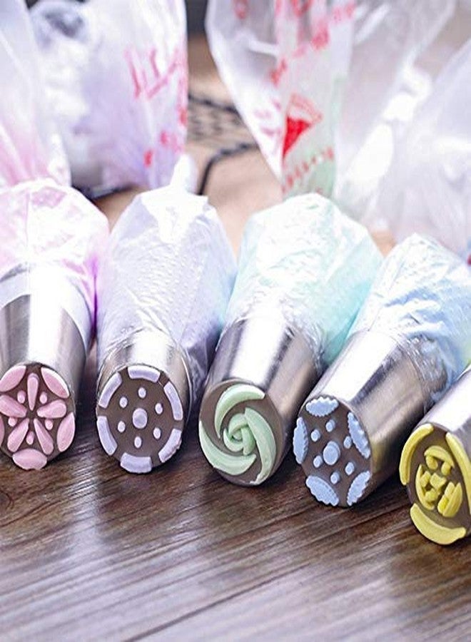 Baking Set Cake Decorator Random Design Russian Icing Steel Piping Nozzle Set of 6 Best Cake Decoration (Stainless Steel) - Image 4