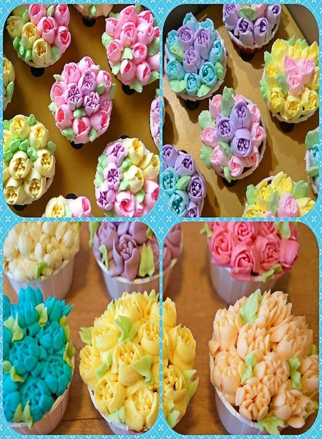 Baking Set Cake Decorator Random Design Russian Icing Steel Piping Nozzle Set of 6 Best Cake Decoration (Stainless Steel) - Image 5