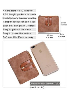 Wallet, Women's Rfid Small Bifold Leather Wallet Ladies Mini Zipper Coin Purse id card Pocket, Slim Compact Thin (Brown) - pzsku/Z099FD070072627B33B69Z/45/_/1733389739/d5a0ecfb-9e7c-4a43-913d-76c191e22b3a