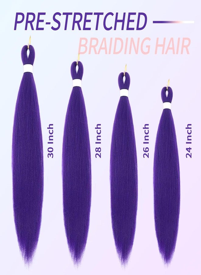 كاريدا وصلات شعر رومي الصناعية المضفرة مسبقًا بطول 24 بوصة باللون الأرجواني، مناسبة للضفائر والحفلات والهالوين والأزياء التنكرية (أرجواني، 24 بوصة (عبوة من قطعتين)) - Image 4