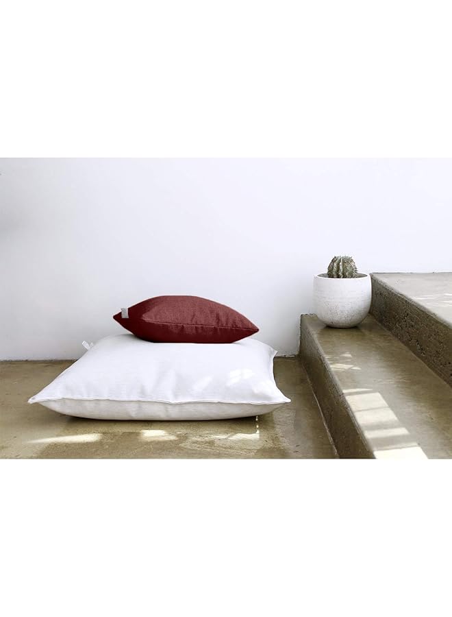 erorex Linen Square Decorative Cushion Microfiber Filler 30X30 Maroon Red - Image 2