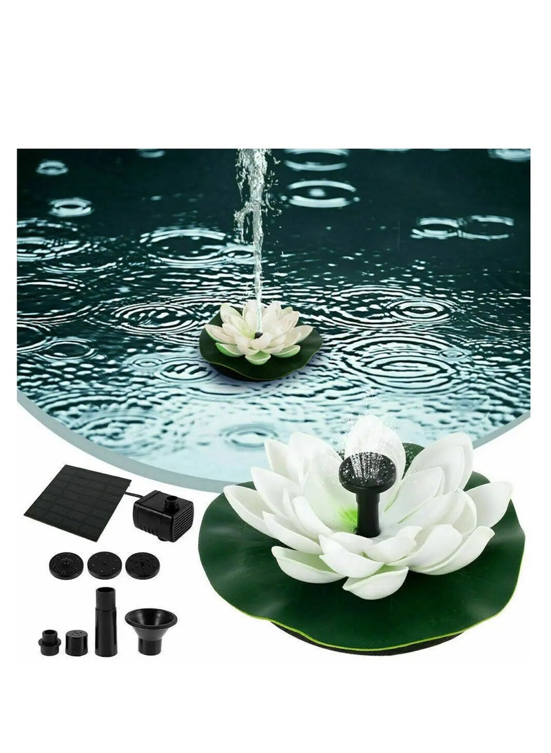 SYOSI مضخة الطاقة الشمسية، 1 قطعة نافورة حوض الطيور من زهرة اللوتس، زهور لوتس طافية صناعية مضخات بلا فرش للحوض سمك حديقة فناء حوض السمك زخرفة خارجية، نافورة زهرة اللوتس 1.5 وات - Image 1