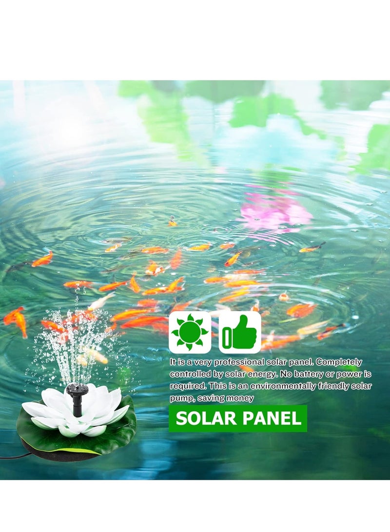 SYOSI مضخة الطاقة الشمسية، 1 قطعة نافورة حوض الطيور من زهرة اللوتس، زهور لوتس طافية صناعية مضخات بلا فرش للحوض سمك حديقة فناء حوض السمك زخرفة خارجية، نافورة زهرة اللوتس 1.5 وات - Image 2
