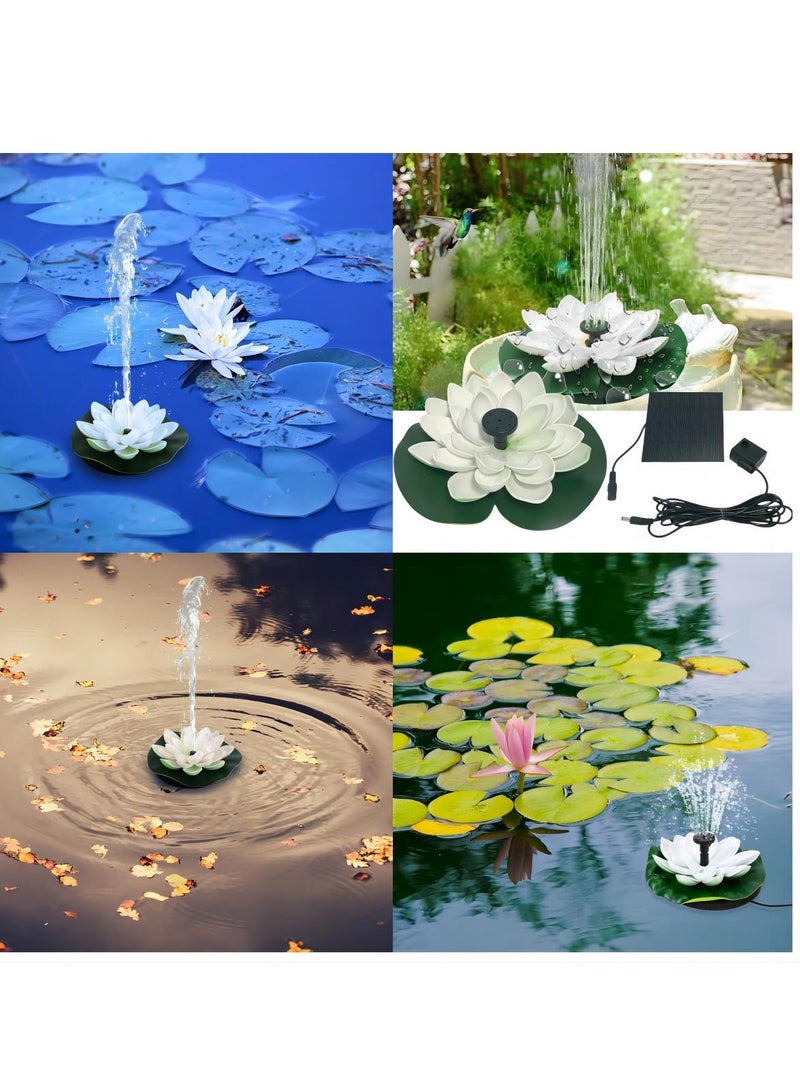 SYOSI مضخة الطاقة الشمسية، 1 قطعة نافورة حوض الطيور من زهرة اللوتس، زهور لوتس طافية صناعية مضخات بلا فرش للحوض سمك حديقة فناء حوض السمك زخرفة خارجية، نافورة زهرة اللوتس 1.5 وات - Image 4