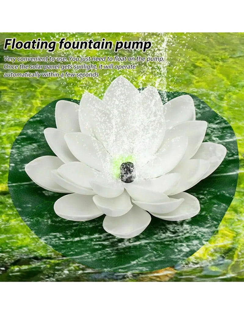 SYOSI مضخة الطاقة الشمسية، 1 قطعة نافورة حوض الطيور من زهرة اللوتس، زهور لوتس طافية صناعية مضخات بلا فرش للحوض سمك حديقة فناء حوض السمك زخرفة خارجية، نافورة زهرة اللوتس 1.5 وات - Image 3