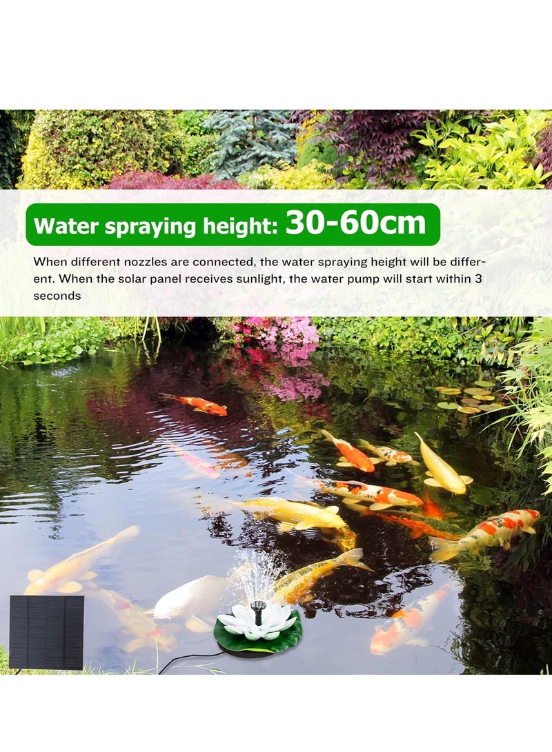 SYOSI مضخة الطاقة الشمسية، 1 قطعة نافورة حوض الطيور من زهرة اللوتس، زهور لوتس طافية صناعية مضخات بلا فرش للحوض سمك حديقة فناء حوض السمك زخرفة خارجية، نافورة زهرة اللوتس 1.5 وات - Image 5