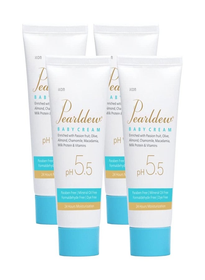 Pearldew Baby Cream (50 gm) With Calendula, Almond, Aloe, Chamomile, Grape Seed Oil, Macadamia Oil, Milk Protein, Olive Oil, Passion Fruit & Shea Butter | Paraben Free (Pack of 4) - Image 1