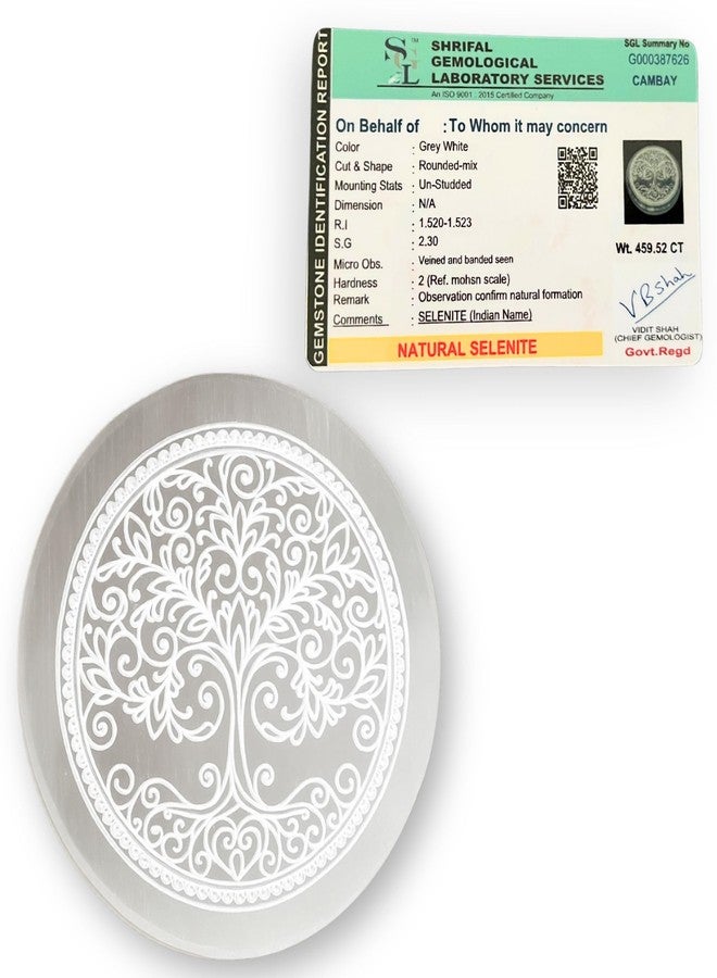 Selenite Charging Plate with Carved Tree of Life | Crystal Charging, Vastu Remedy, & Pooja Decor | Home Spiritual Decoration for Manifestation, Healing & Chakra Energy by Orgonite Crystal Agate - Image 1