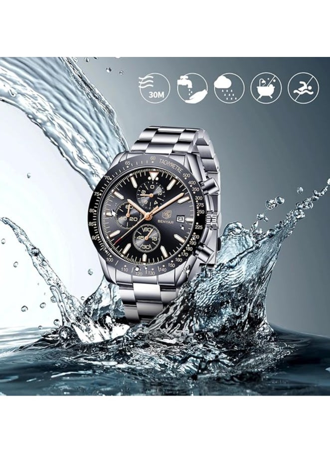 Watches for Men Watch Quartz Luxury Stainless Steel Water Resistant Chronograph Watch 5140 - pzsku/Z09A01E06B447886FBBC1Z/45/_/1737443087/d359c189-8891-4dd6-b410-e620a49cf681