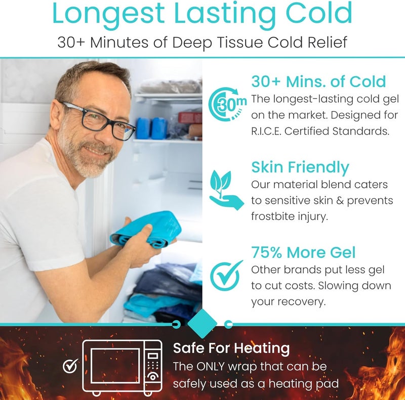 Vive Calf  Shin Ice Pack Wrap Single  Extra Strength Hot  Cold Therapy for Shin Splints  Leg Pain  Adjustable Compression Straps to Stay In Place  Flexible When Frozen with 30 Minutes of Cold - Image 2