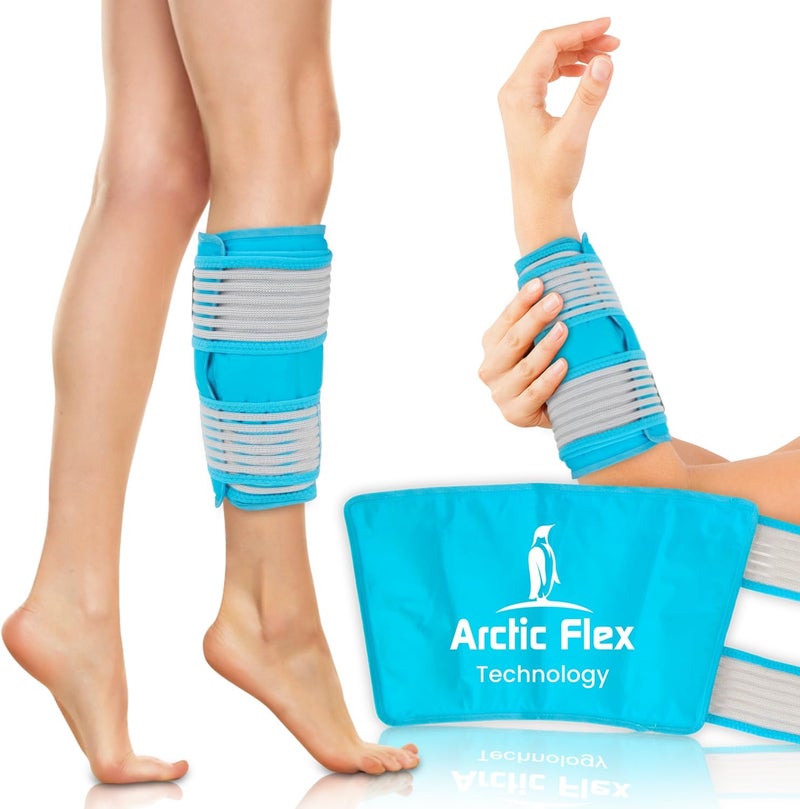 Vive Calf  Shin Ice Pack Wrap Single  Extra Strength Hot  Cold Therapy for Shin Splints  Leg Pain  Adjustable Compression Straps to Stay In Place  Flexible When Frozen with 30 Minutes of Cold - Image 1
