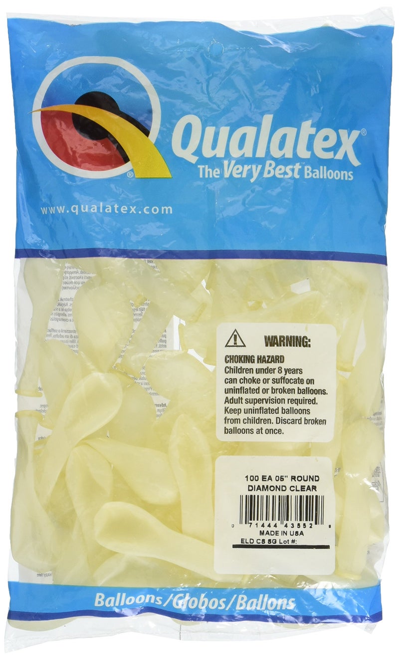 Qualatex 5 Balloons Diamond Clear Jewel  Pack of 100