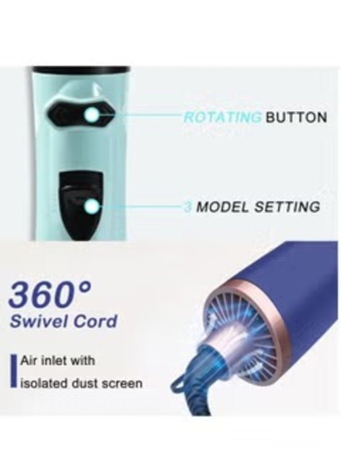MoeHair - Professional 1200W Hair Dryer Brush, dries and maintains hair moisture and reduces styling time. The MO-7153 brush has a stylish design for easy use at home or as a hairdresser. - Image 1