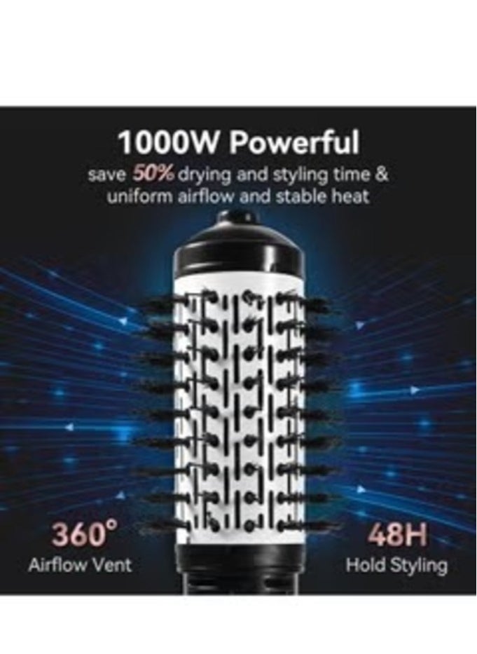 MoeHair - Professional 1200W Hair Dryer Brush, dries and maintains hair moisture and reduces styling time. The MO-7153 brush has a stylish design for easy use at home or as a hairdresser. - Image 1