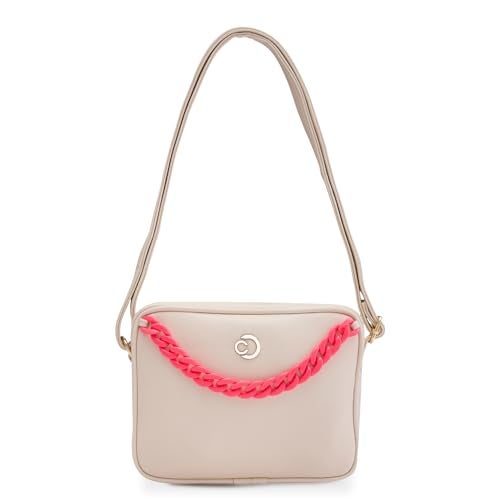 Caprese Perline Sling Beige Stylish Medium Sling Bag with Adjustable Strap, Perfect for Travel and Everyday use - Image 1