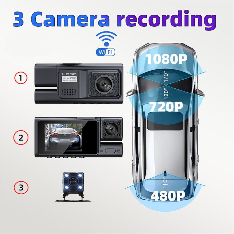 Dash Cam 1080P Front 480P Rear 170° Wide Angle - Mini Hidden Plug And Play WiFi Car Camera With Enhanced Night Vision For Car Drivers Daily Commute & Road Trip - Image 4