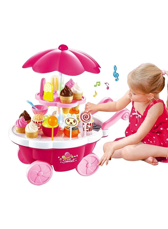 Candy Cart Ice Cream Shop Supermarket Trolley Kids Toy With Light And Music - Image 4