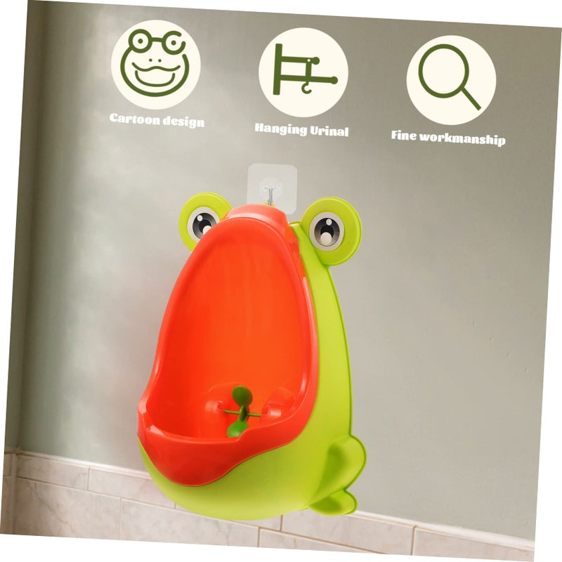 Frog Style Cartoon Urinal For Boys Potty Training Yellow Space Saving Design - Image 3
