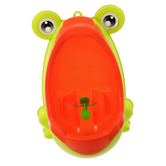 Frog Style Cartoon Urinal For Boys Potty Training Yellow Space Saving Design - Image 1