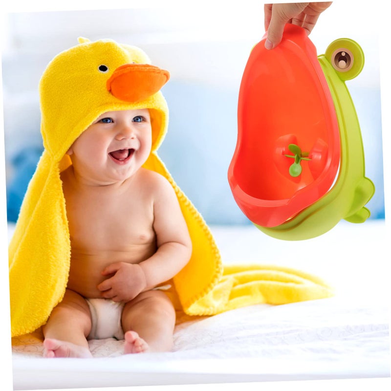 Frog Style Cartoon Urinal For Boys Potty Training Yellow Space Saving Design - Image 4