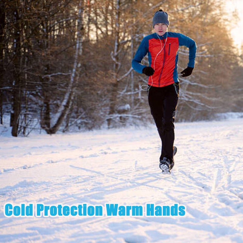 SLIUGLOVEUN 2 Pairs Black Winter Gloves for Women Men Hand Warmers Thick Warm Lining Black Knit Gloves Stretchy Magic Cold Weather Mittens (Large) - Image 3