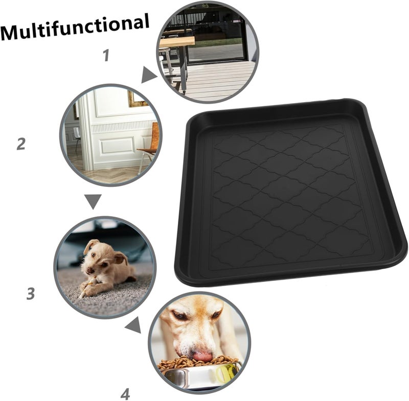 LIFKOME Multi-Purpose Boot Tray Small Waterproof Plastic Shoe Storage Tray for Entryway PET Feeder and Indoor Use Easy to Clean Trunk Sundries Holder - Image 5