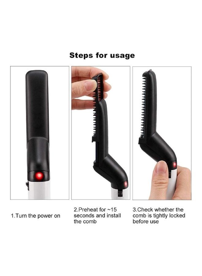 نيبمينينت مشط كهربائي لتصفيف وفرد اللحية أبيض/ أسود - Image 5