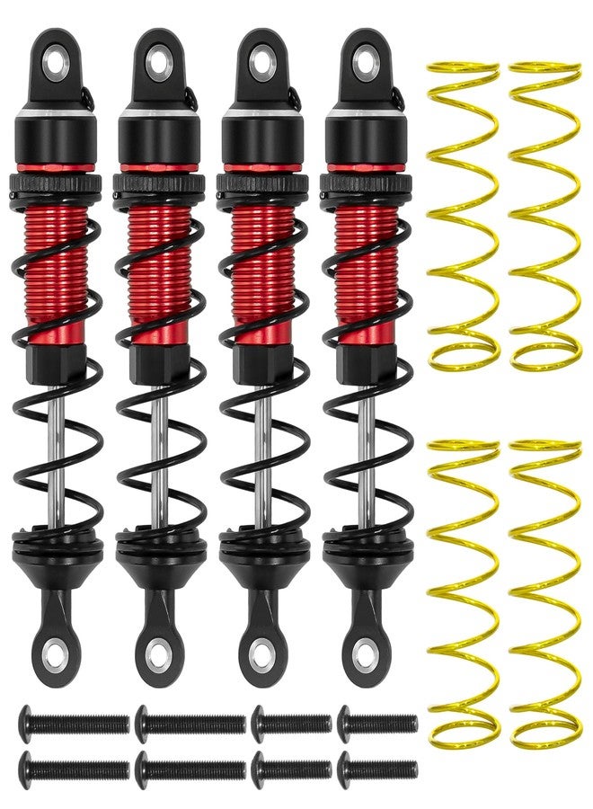 LRFHL Aluminum RC Shock Absorber Front Rear Adjustable Springs Shock Damper for 1/16 Traxxas Mini Maxx 4WD 107154-1 Mini XRT VXL-3S 108076-1 RC Truck Upgrade Parts (4PCS, Red) - Image 1