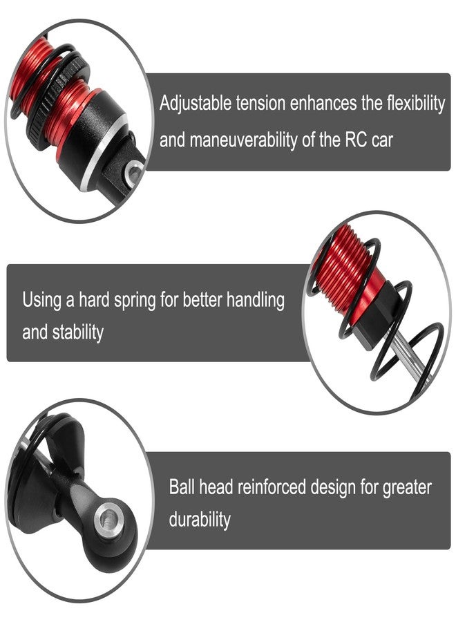 LRFHL Aluminum RC Shock Absorber Front Rear Adjustable Springs Shock Damper for 1/16 Traxxas Mini Maxx 4WD 107154-1 Mini XRT VXL-3S 108076-1 RC Truck Upgrade Parts (4PCS, Red) - Image 3