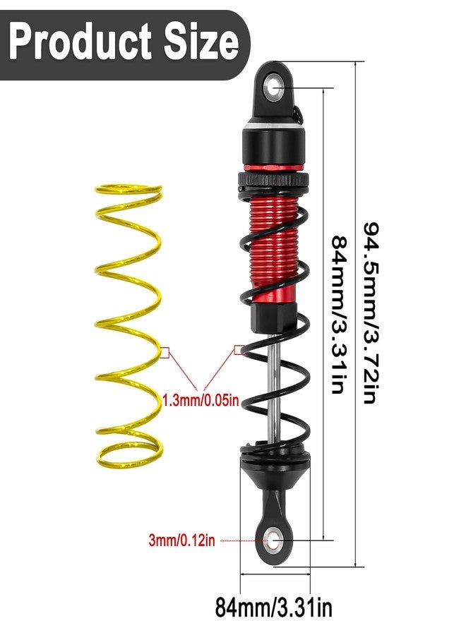LRFHL Aluminum RC Shock Absorber Front Rear Adjustable Springs Shock Damper for 1/16 Traxxas Mini Maxx 4WD 107154-1 Mini XRT VXL-3S 108076-1 RC Truck Upgrade Parts (4PCS, Red) - Image 2
