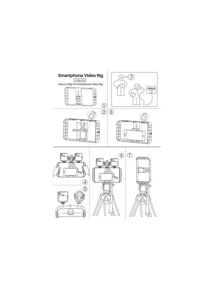 Ulanzi ULANZI U-Rig Pro Smartphone Video Rig – Adjustable Mobile Filmmaking Stabilizer with Cold Shoe Mounts, 1/4" Screw Mounts & Handle Grip for Vlogging & Streaming  - Image 5