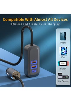 ProOne ProOne 100W Car Charger Fast Charging Dual Type-C & Dual USB Car Plug Adapter Car Charger Type C Compatible with iPhone 15 Pro Max/15 Pro/15/14/13 Pro Max/12/11,iPad Pro/mini 6,Samsung,Huawei,etc  - Image 1